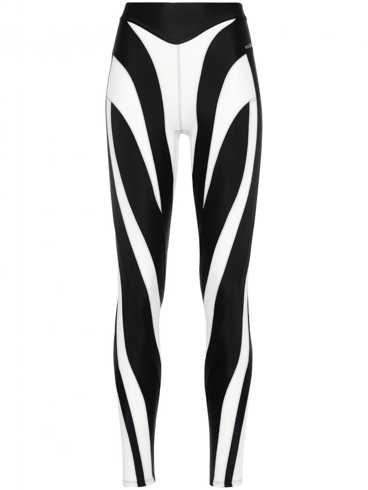 Mugler - Spiral panelled leggings