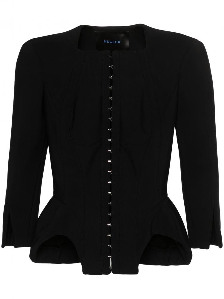 Mugler - corset-design cropped jacket