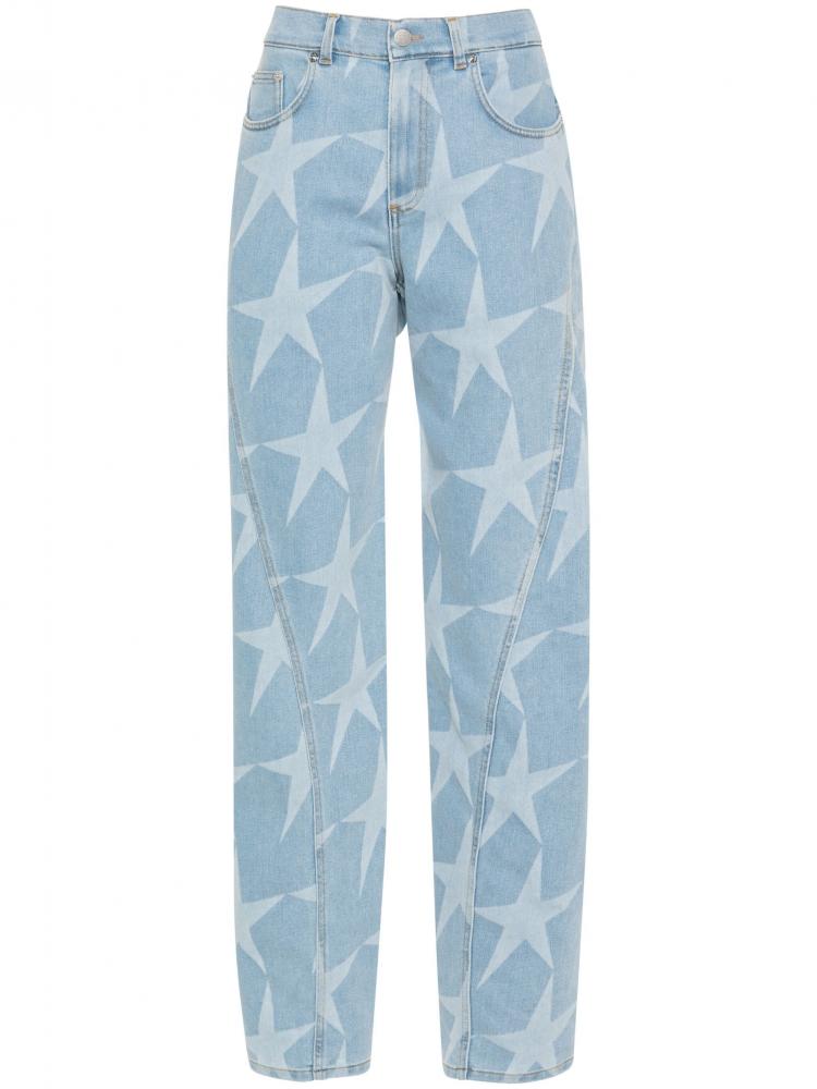 Mugler - star-print low-rise tapered jeans