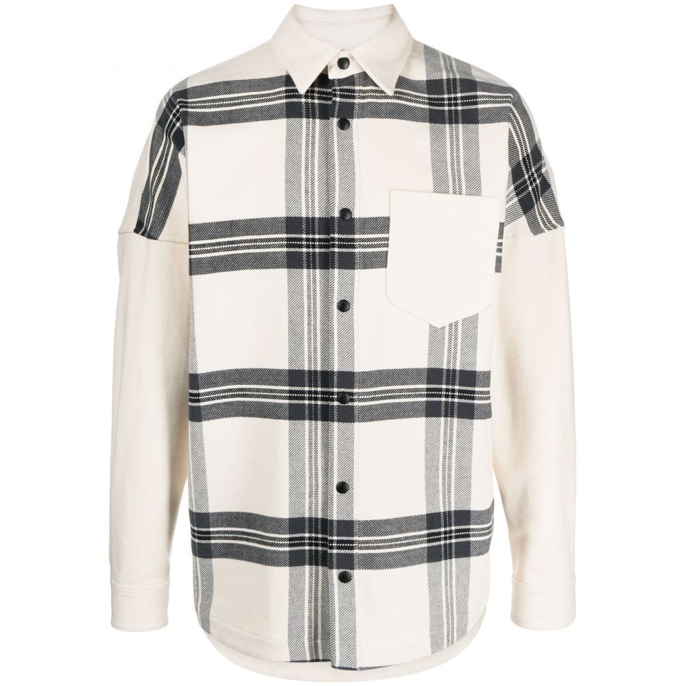 Palm Angels - logo-print checked overshirt