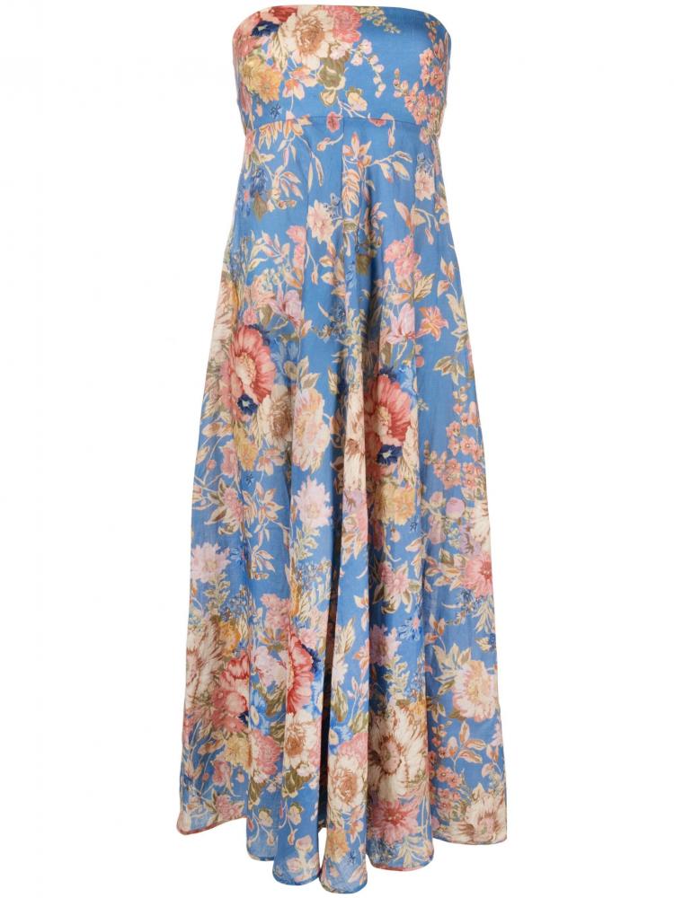 Zimmermann - August floral-print strapless dress