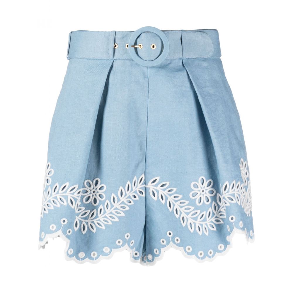 Zimmermann - Junie embroidered linen shorts