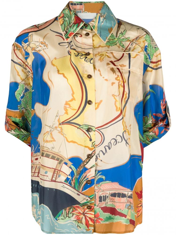 Zimmermann - Alight Nautical Map-print shirt