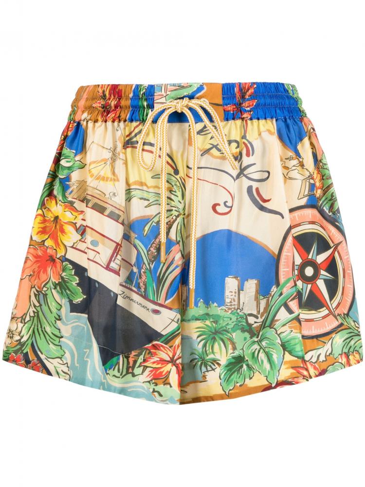 Zimmermann - Alight Nautical Map-print shorts