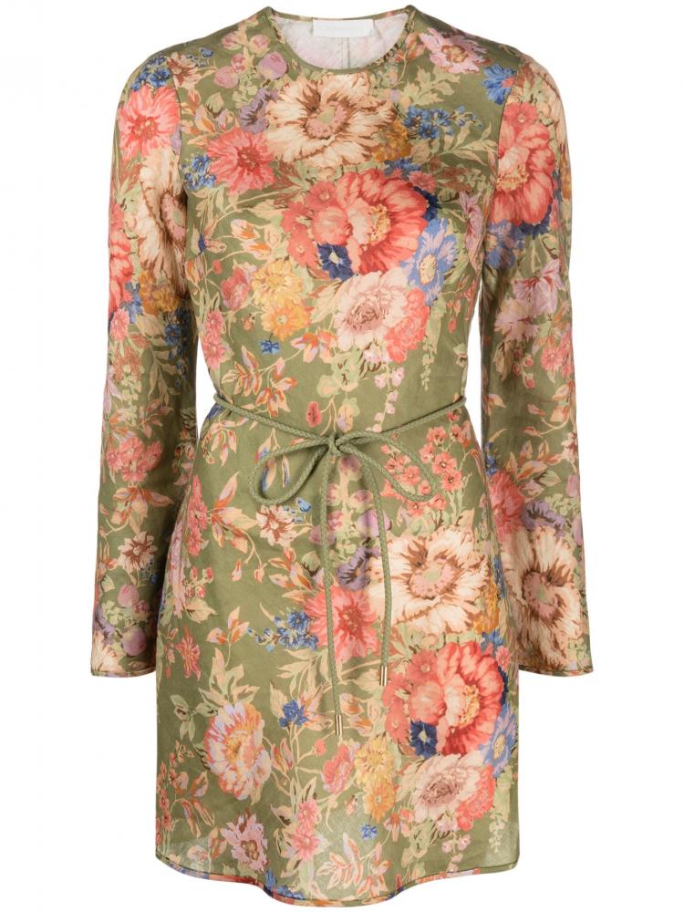 Zimmermann - August floral-print linen minidress