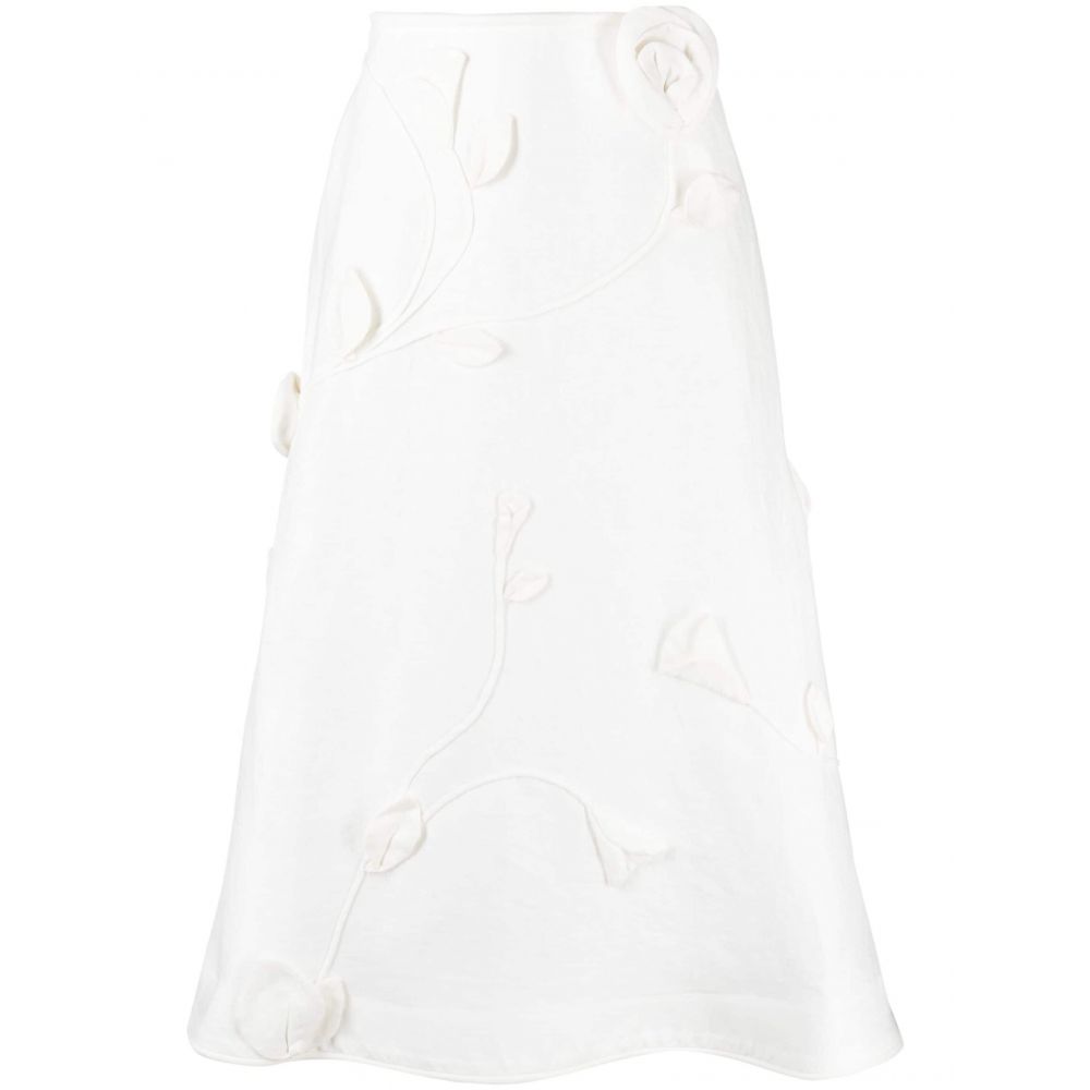 Zimmermann - Matchmaker floral-appliquè linen skirt