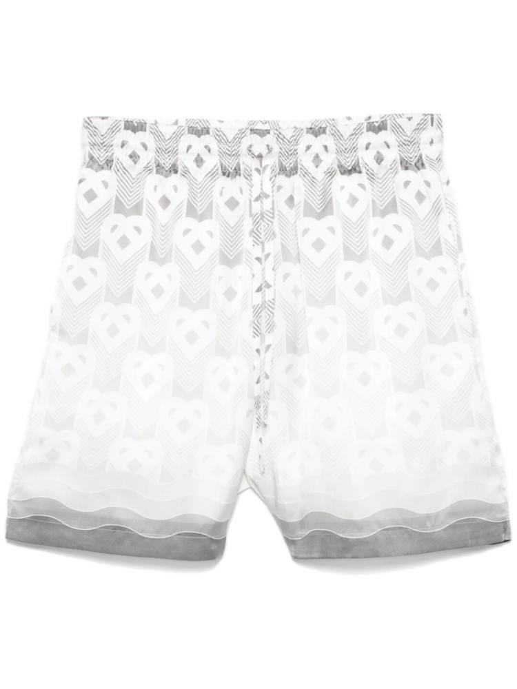 Casablanca - heart-monogram silk shorts