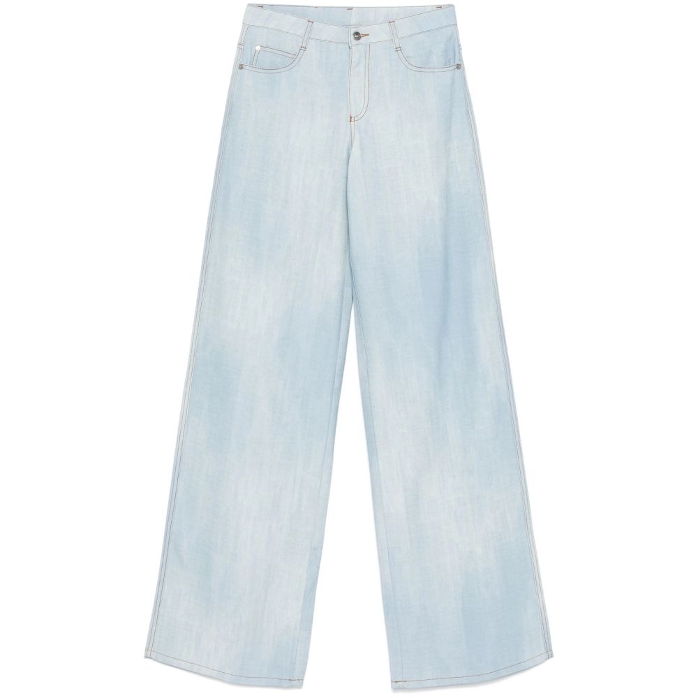 Ermanno Scervino - marocain denim-print trousers