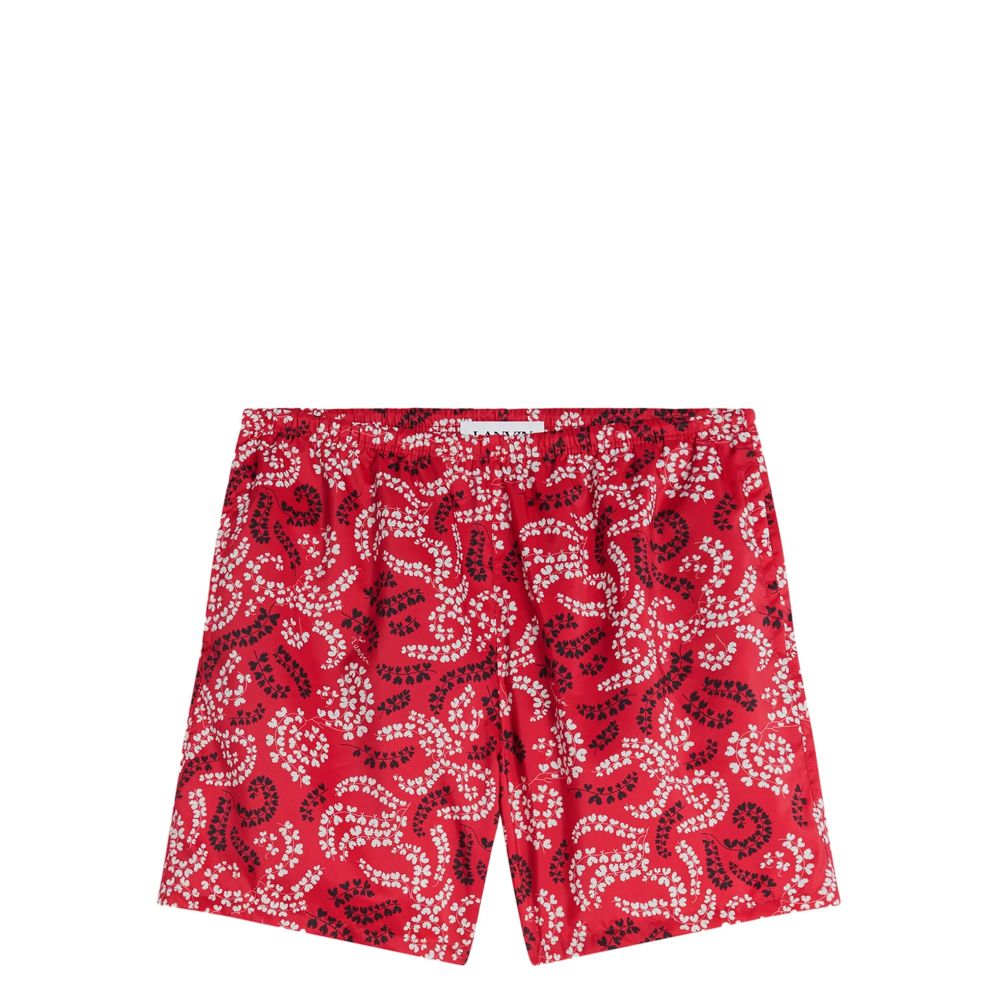Lanvin - leaf-print swim shorts
