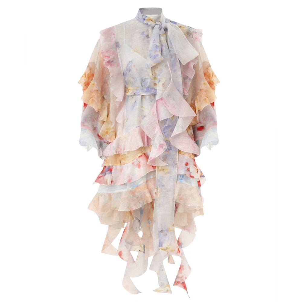 Zimmermann - Crush Spliced Ruffle Dress