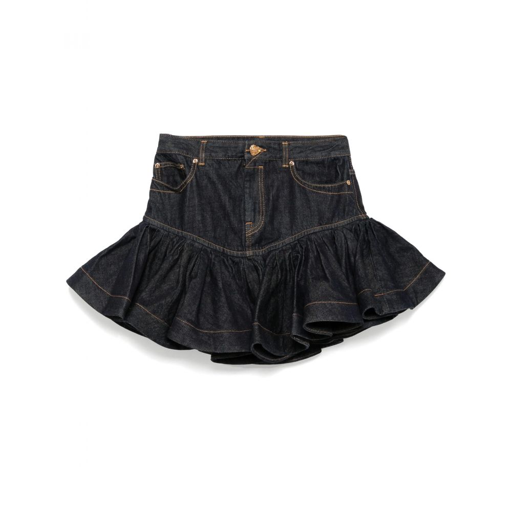 Zimmermann - crush denim frill mini skirt