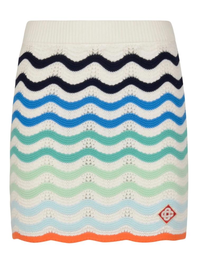 Casablanca - ribbed wave-patterned mini skirt