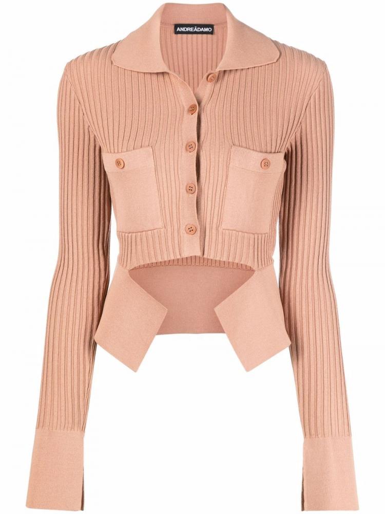 Andreadamo - ribbed buttoned-up knitted top