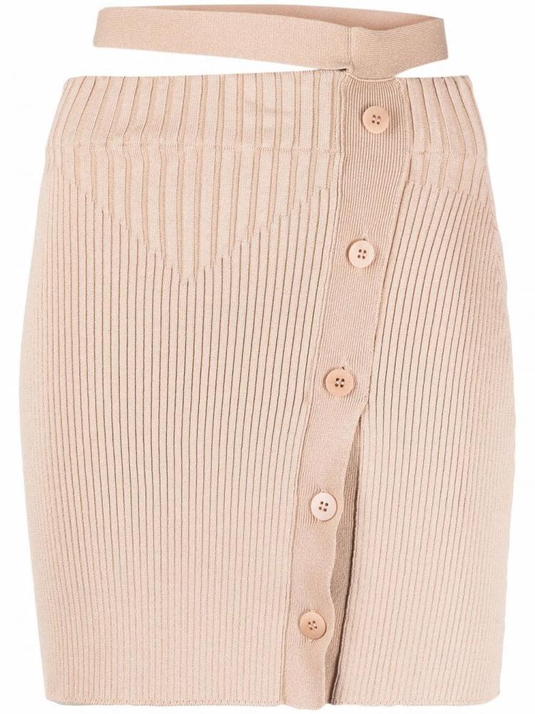 Andreadamo - cut-out button-fastening skirt