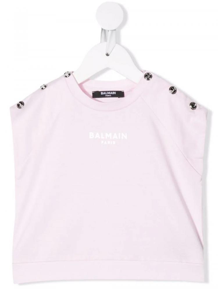 Balmain Kids - logo-print sleeveless top