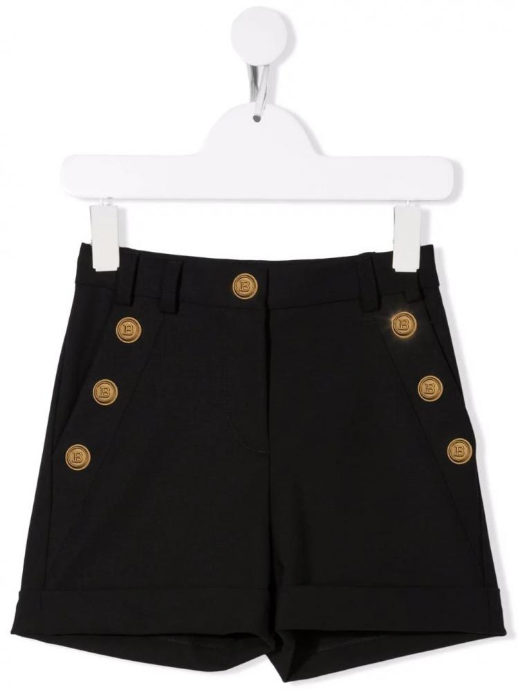 Balmain Kids - decorative-button tailored shorts