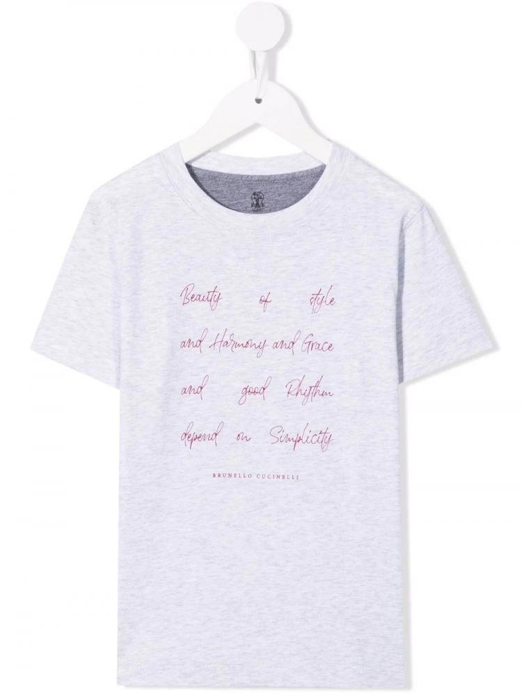 Brunello Cucinelli Kids - text-print cotton T-Shirt
