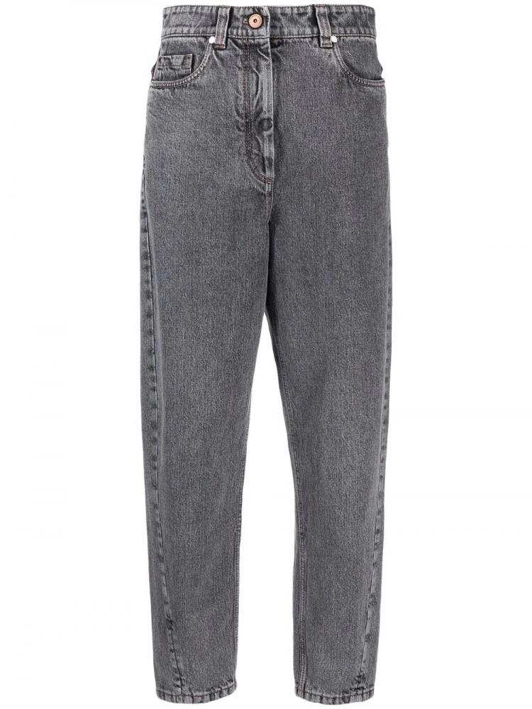 Brunello Cucinelli - stonewash tapered-leg jeans