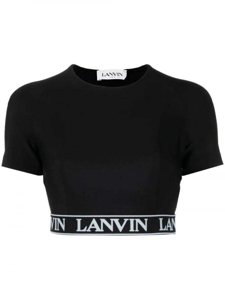 Lanvin - logo-tape crop top