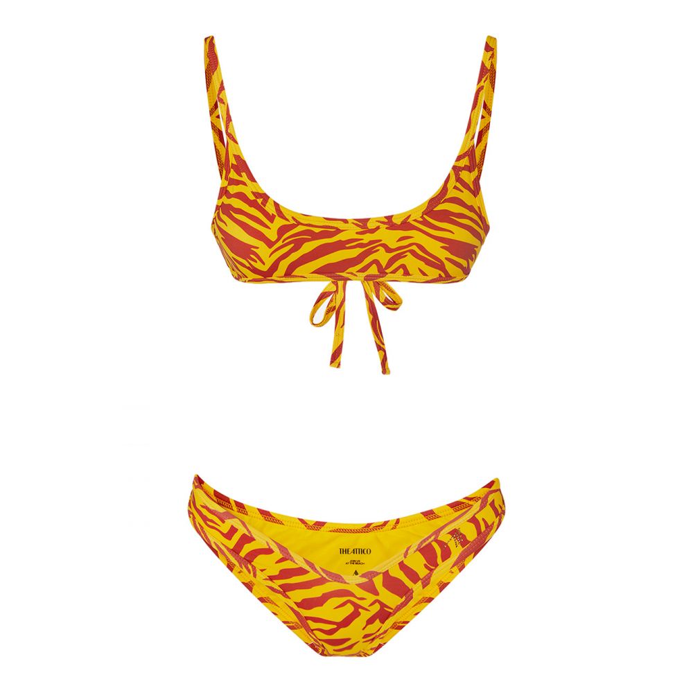 The Attico Beachwear - orange tiger bikini
