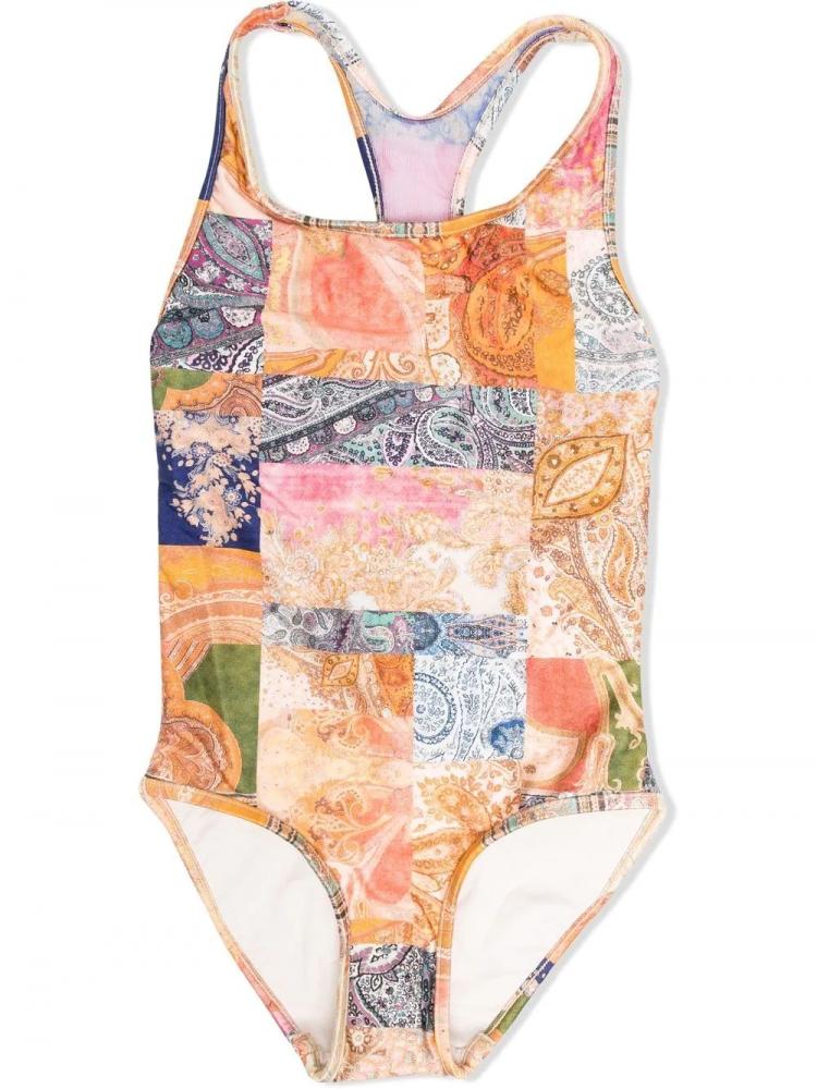 Zimmermann Kids - patchwork paisley-print swimsuit