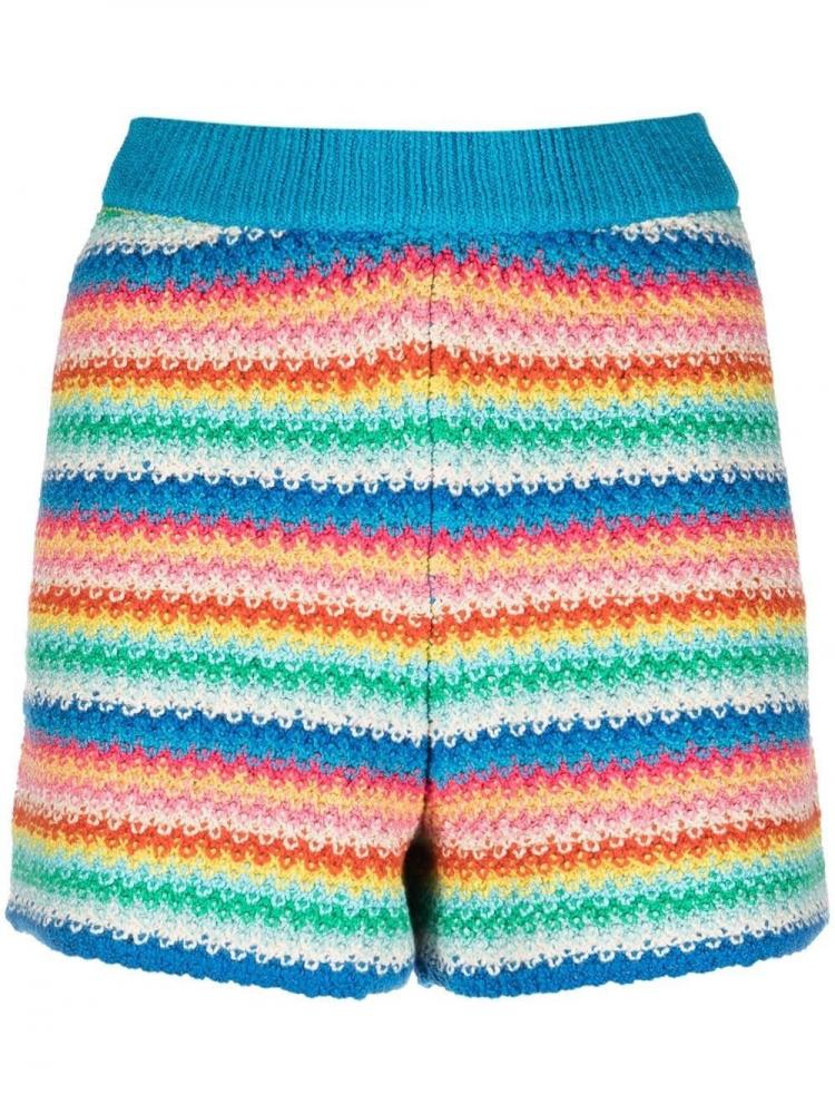 Alanui - rainbow stripe-detail shorts
