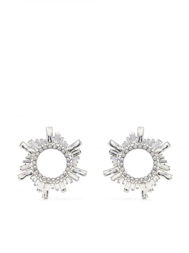 Amina Muaddi - round crystal stud earrings