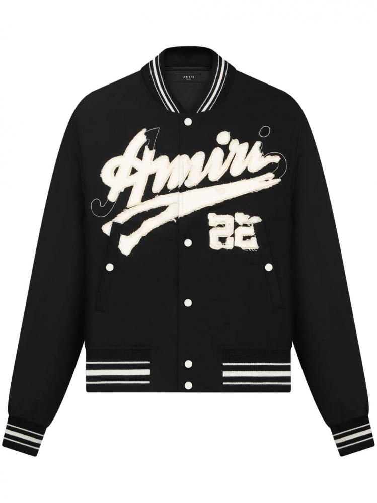 Amiri - Shrunken logo-patch bomber jacket