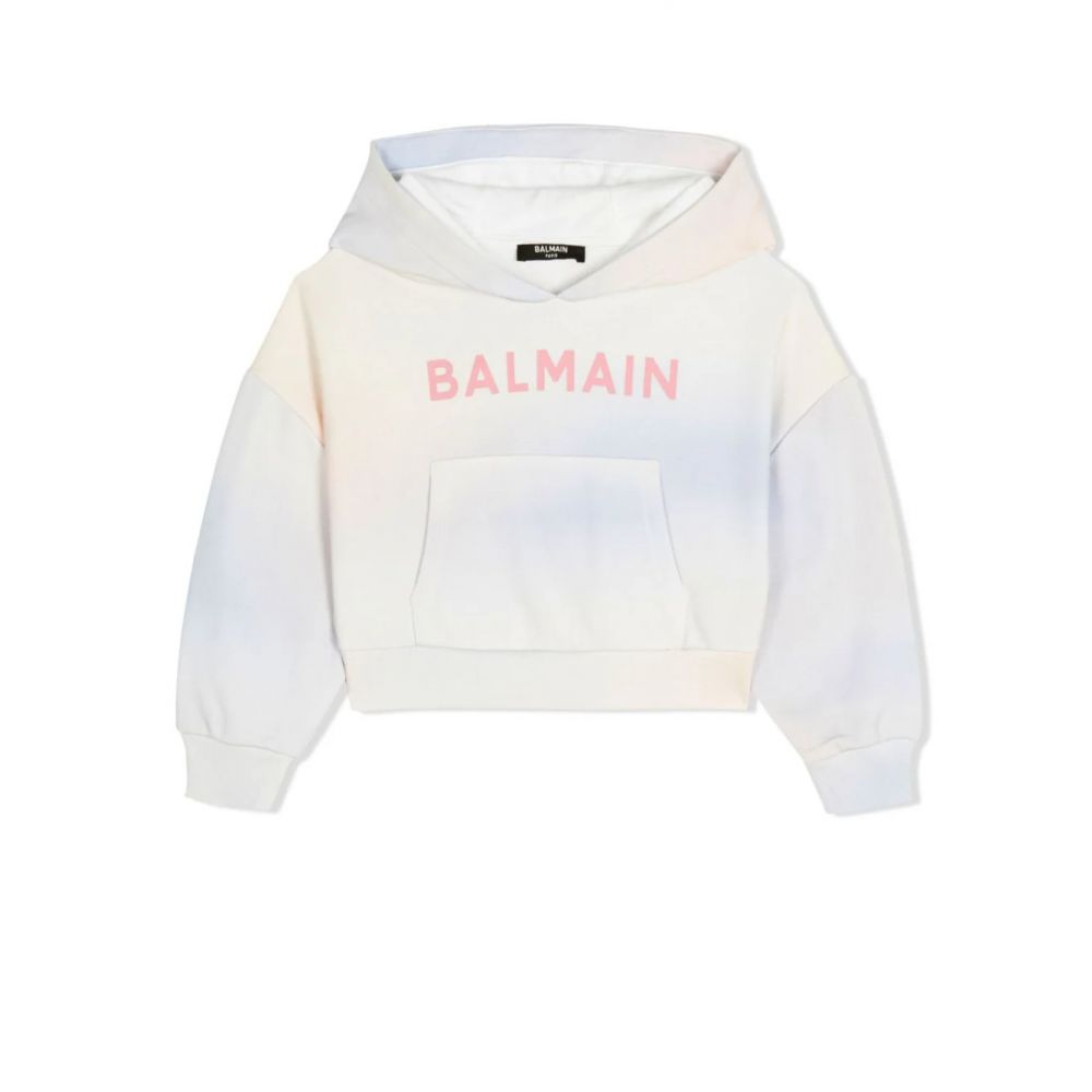 Balmain Kids - tie-dye logo-print hoodie