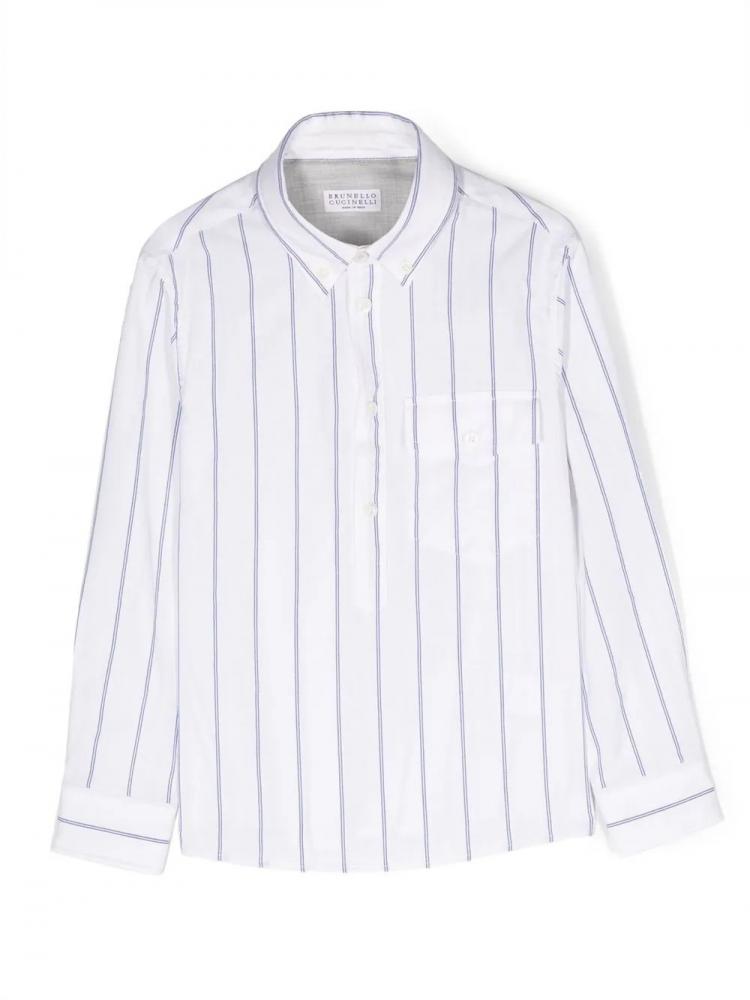 Brunello Cucinelli Kids - stripe-pattern cotton shirt