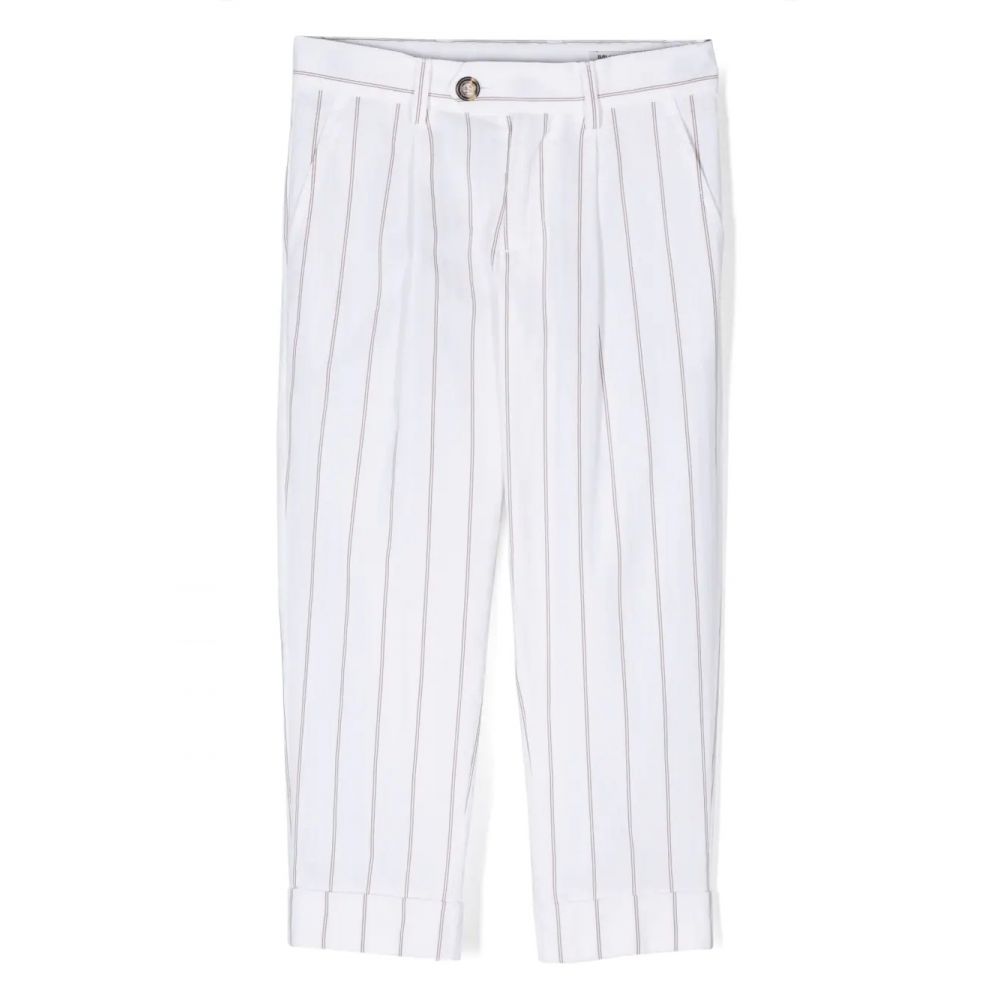 Brunello Cucinelli Kids - pinstripe cotton trousers