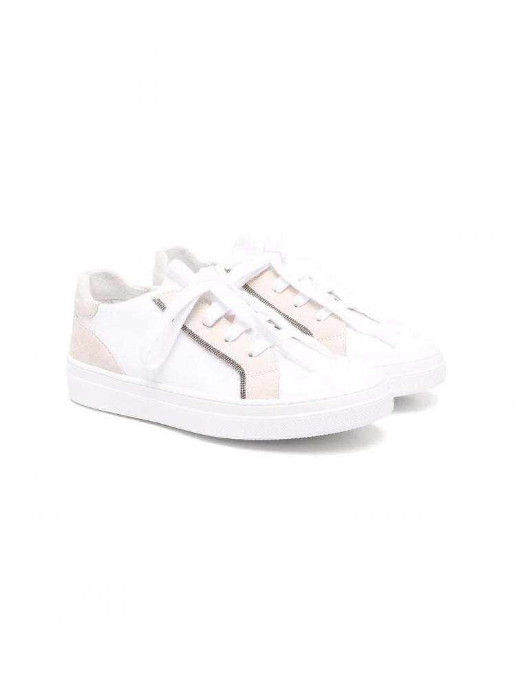 Brunello Cucinelli Kids - panelled low-top sneakers
