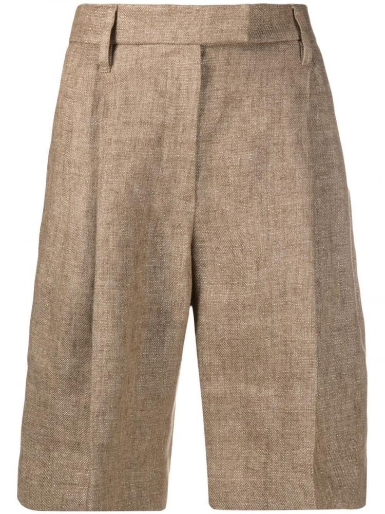 Brunello Cucinelli - tailored pleat-front linen-blend shorts