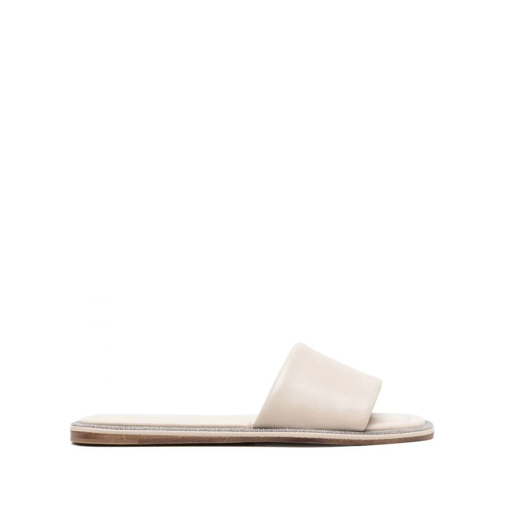 Brunello Cucinelli - open-toe leather slides