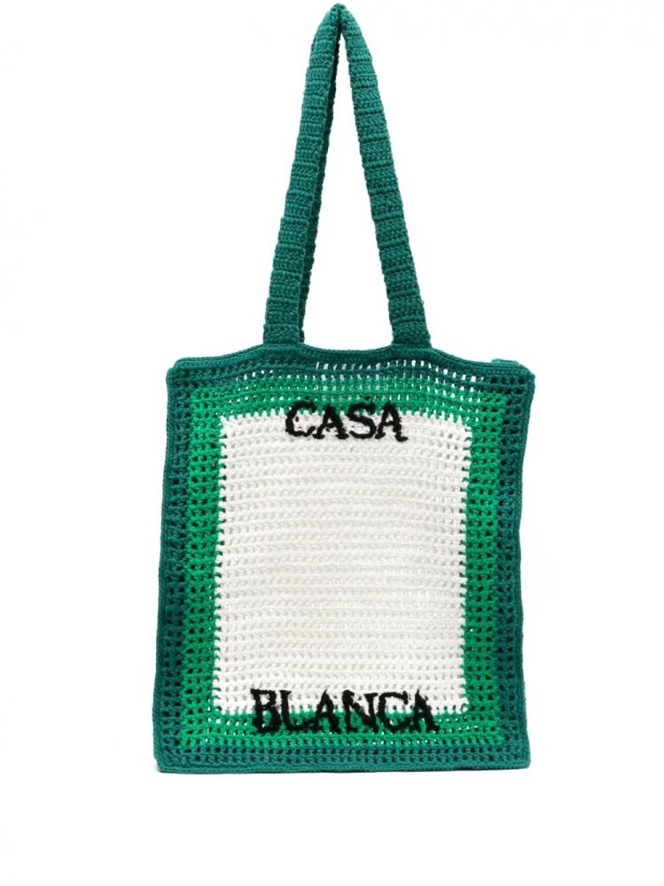 Casablanca - Tennis crochet-knit tote bag