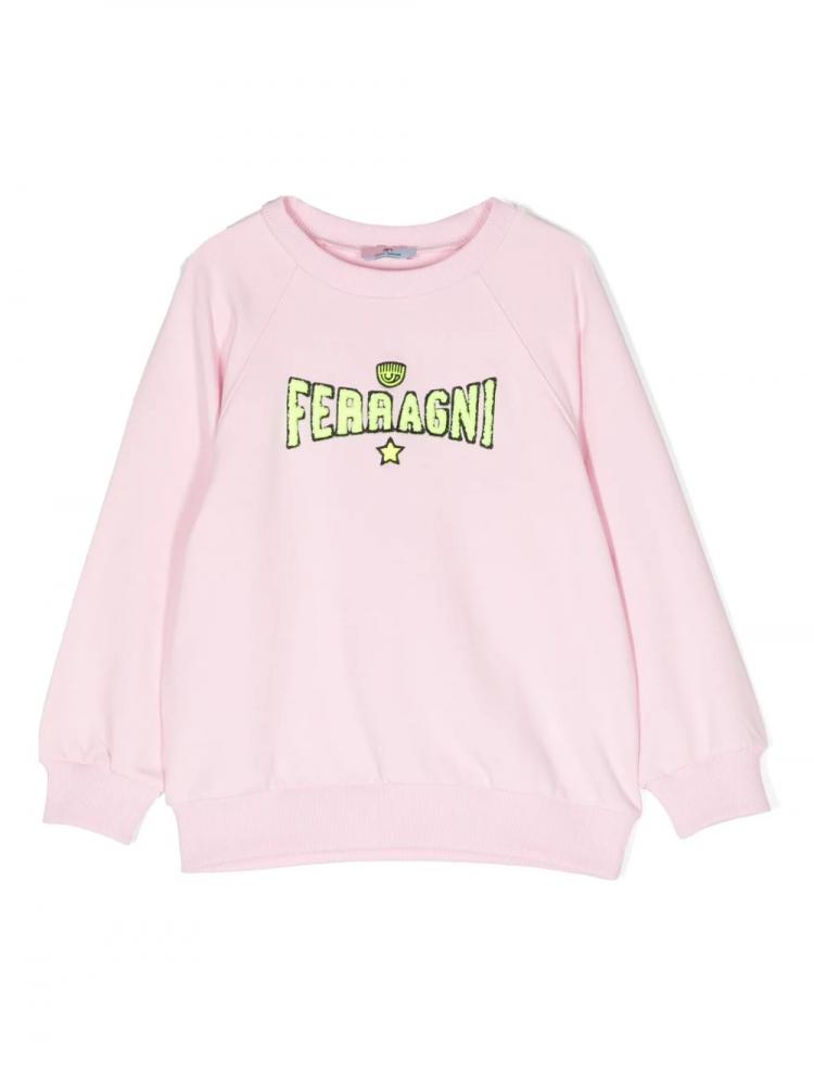 Chiara Ferragni Kids - logo-embroidered stretch-cotton sweatshirt