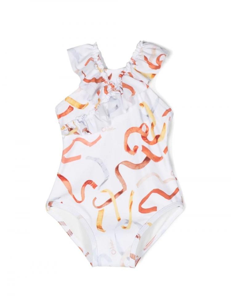 Chloe Kids - ribbon-print swimming costume