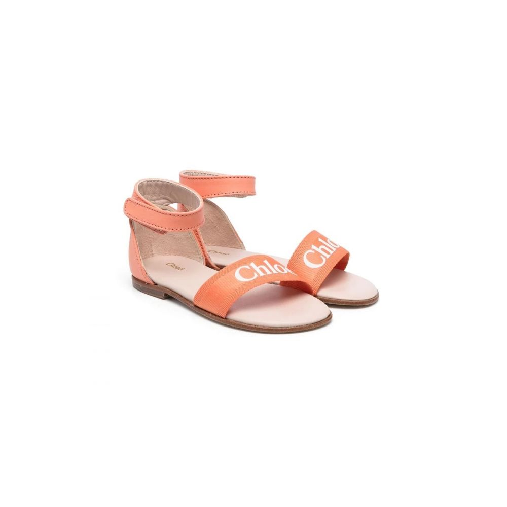 Chloe Kids - logo-print ankle-strap sandals