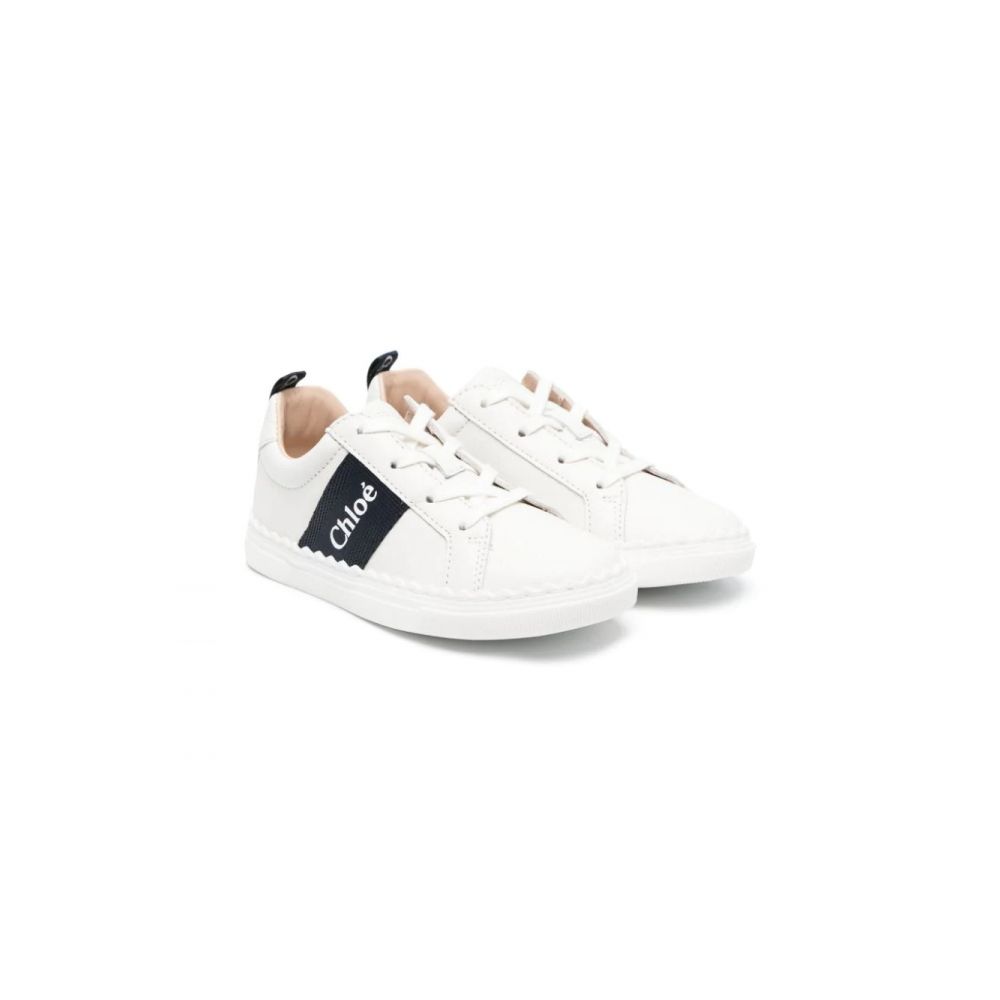 Chloe Kids - logo-side lace-up trainers