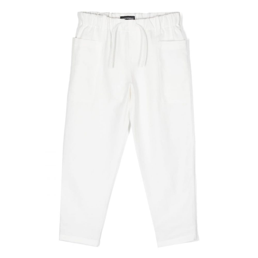 Emporio Armani Kids - plain cotton-linen track pants