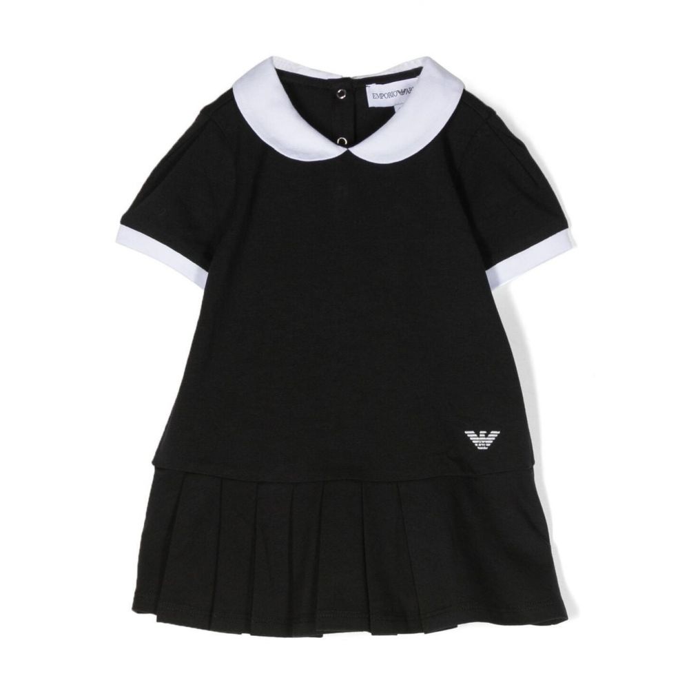 Emporio Armani Kids - pleated-skirt stretch-cotton dress