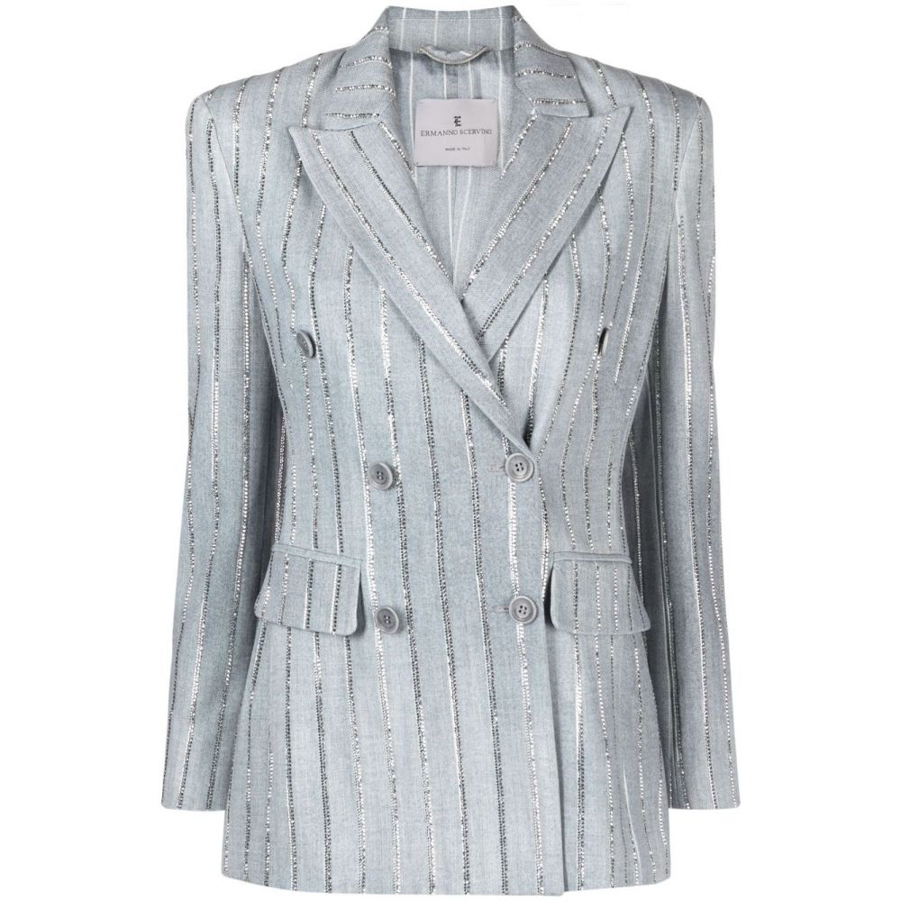 Ermanno Scervino - rhinestone-embellished pinstripe blazer