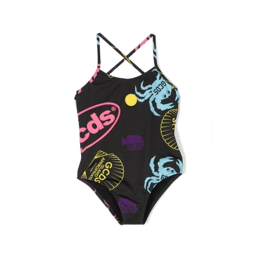GCDS Kids - sea life-print swimsuit