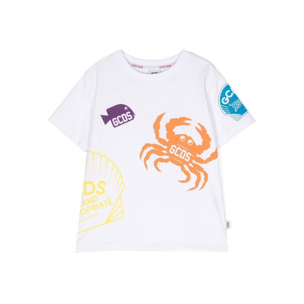 GCDS Kids - logo-print detail T-shirt
