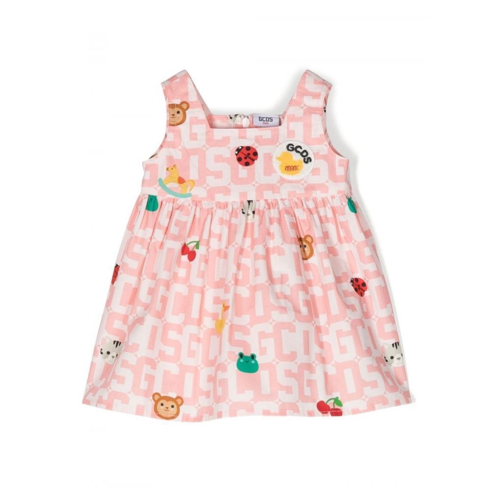 GCDS Kids - monogram-pattern sleeveless dress
