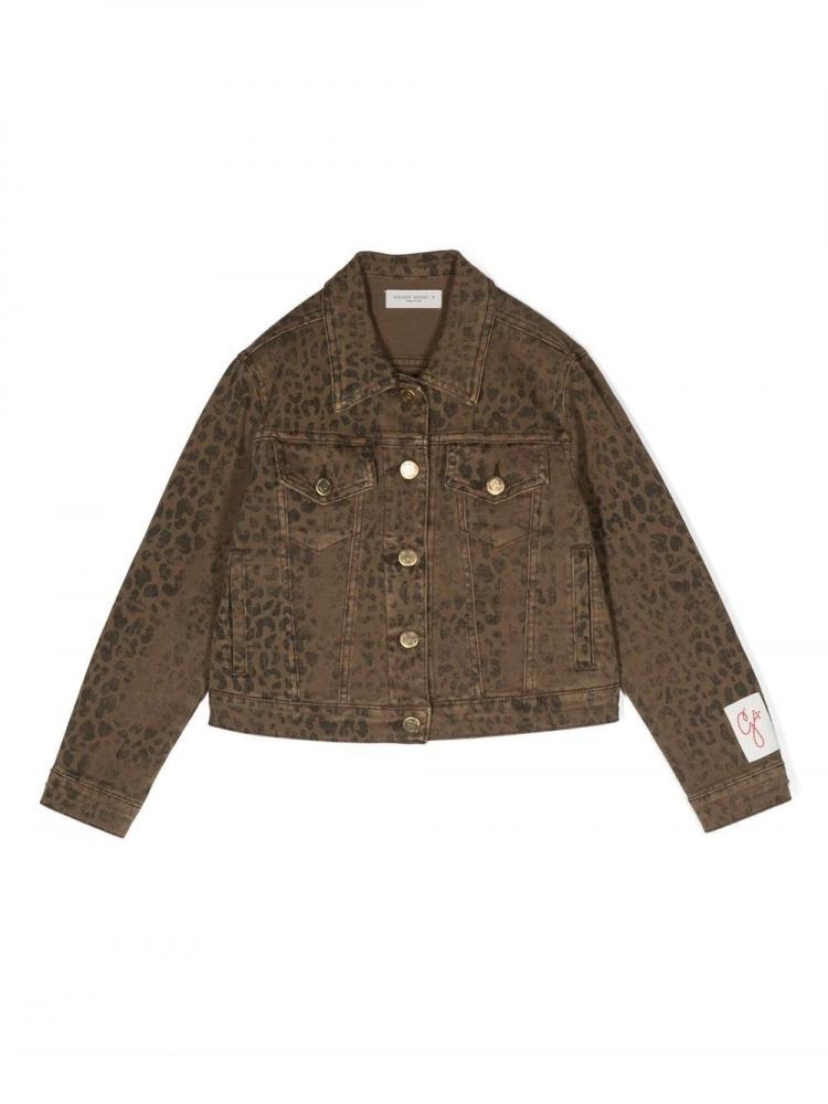 Golden Goose Kids - leopard-print denim jacket