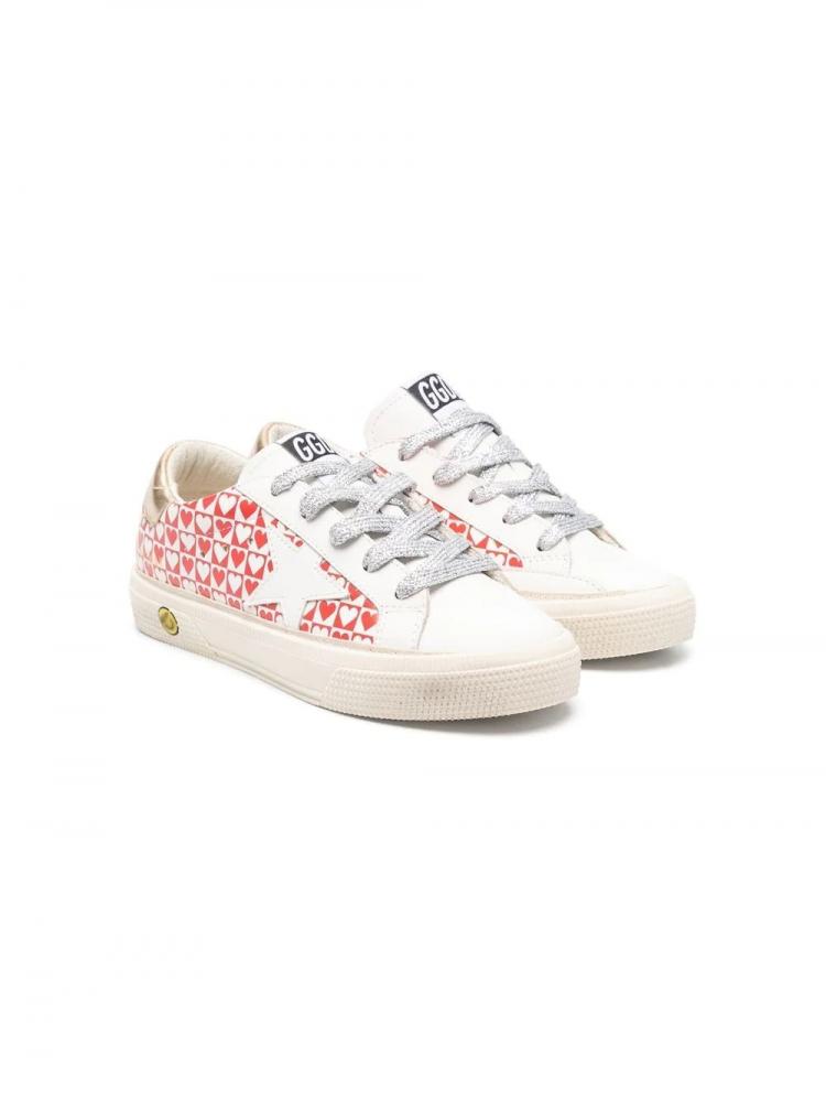 Golden Goose Kids - May heart-print lace-up sneakers