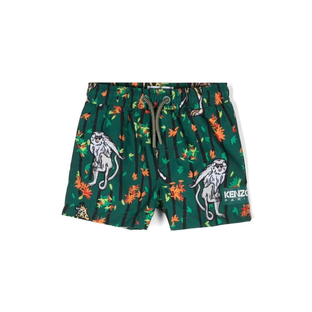Kenzo Kids - animal-print swim shorts