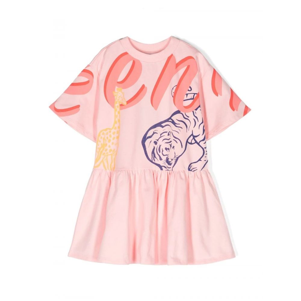 Kenzo Kids - graphic-print cotton skater dress