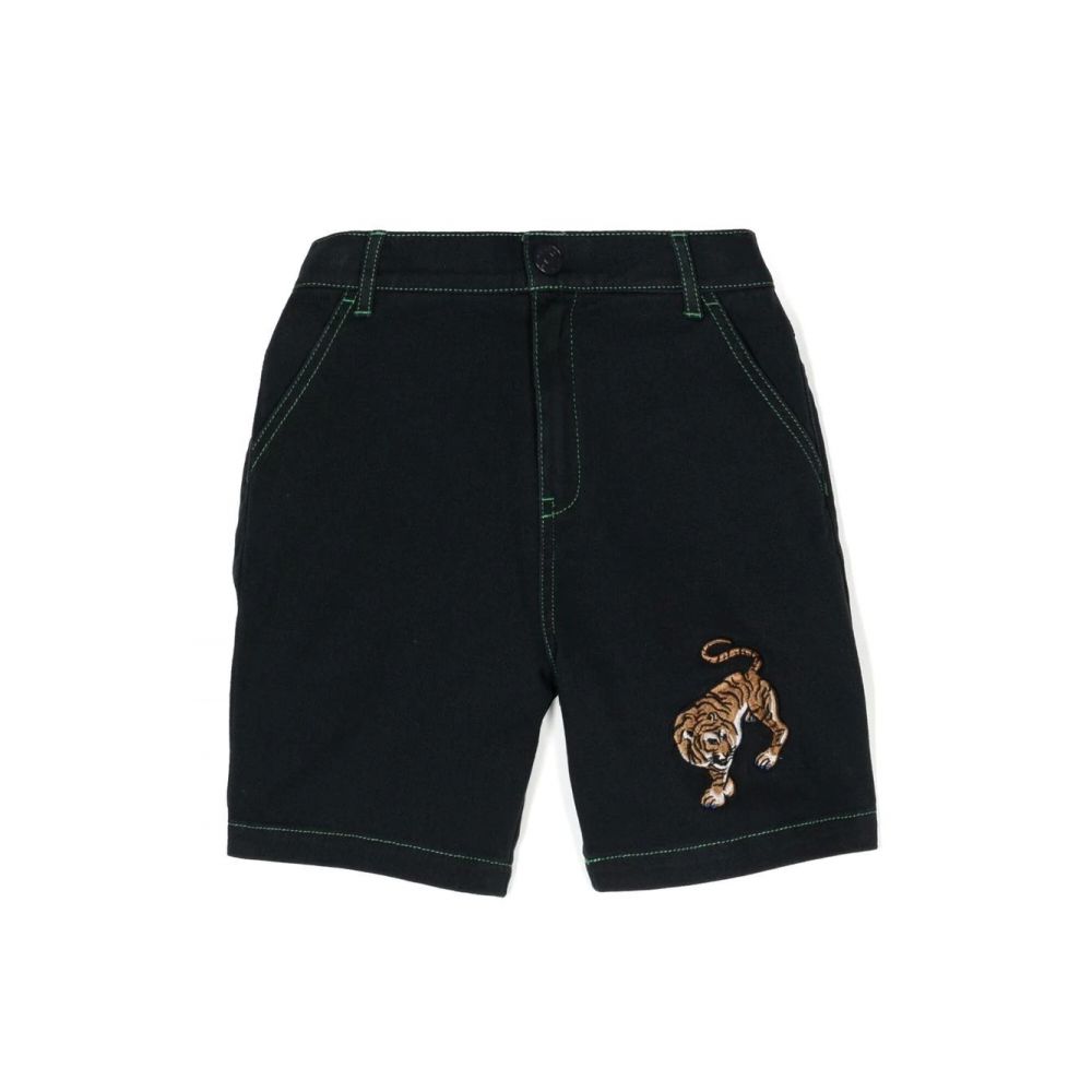 Kenzo Kids - Tiger knee-length denim shorts